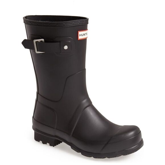 HUNTER Original Short Waterproof Rain Boot, Rubber‎ Black, Size 9, NWT - Picture 2 of 5